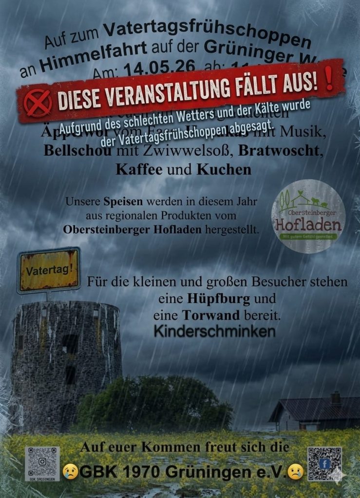 Vatertagsfrühschoppen 2026 - entfällt -